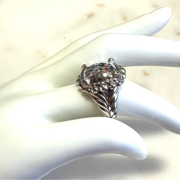 JAI John Hardy Sterling Silver Hammered Bead Cushion Carved Texture Status Ring - Picture 4 of 16